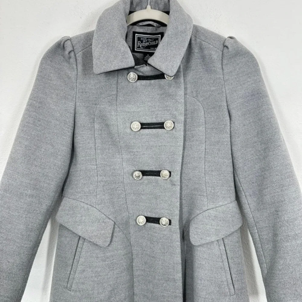 Rothschild Girls Medium Double Breasted Gray Pea Coat‎ Formal Holiday Winter